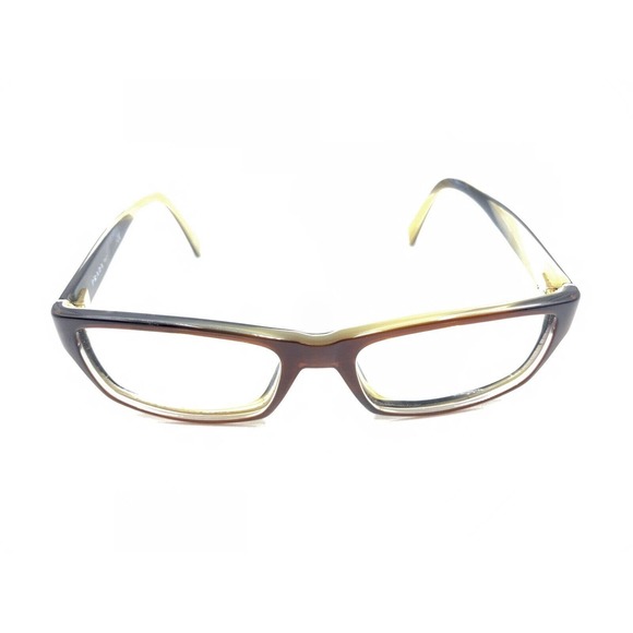 Prada VPR 06O EAP-1O1 Brown Rectangle Eyeglasses Frames 53-17 145 Italy Designer - Picture 2 of 12